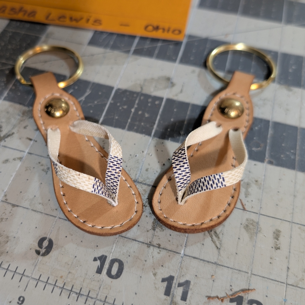 Upcycled Mini Chancla Keychain Made W Authentic Louis Vuitton Materials